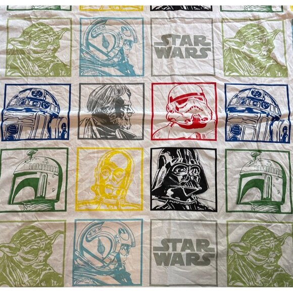 Star Wars Twin Flat Sheet Iconic Characters Cotton Poly Officially Licensed - Picture 5 of 7